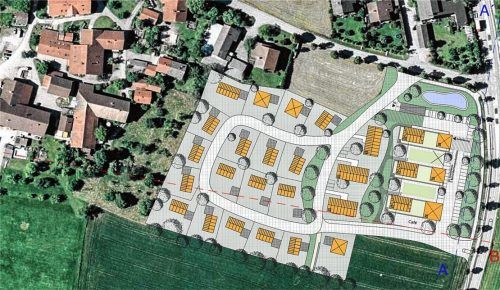 Der neue Plan sieht im Wesentlichen vor, dass die Wohnungen auf dem Discounter-Dach in drei Teilen angeordnet werden sollen. Fotos kirchgraber