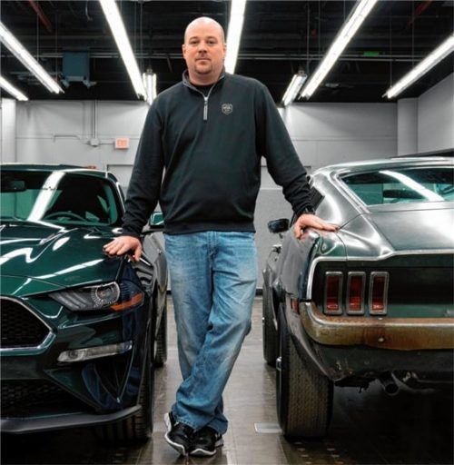 Der US-Amerikaner Sean Kiernan hatte einen der beiden Ford Mustang, die bei den „Bullitt“-Dreharbeiten zum Einsatz kamen, 2014 von seinem Vater geerbt. Foto  ford