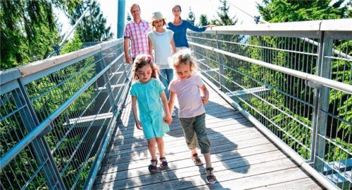 Ein ganz besonderes Ausflugsziel im Allgäu ist der beeindruckende Baumwipfelpfad im skywalk allgäu Naturerlebnispark. Foto  djd/skywalk allgäu