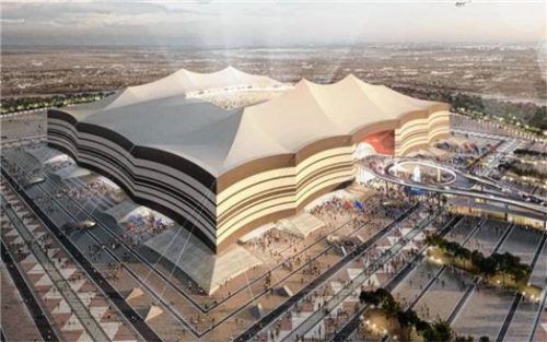 Ein Riesenzelt in der Wüste: So soll das Al Bayt Stadion aussehen, wenn die nächste WM losgeht.
