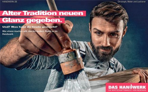 Handwerk hat goldenen Boden – das gilt auch im Jahr 2018. Mit einer Plakatserie wirbt das Handwerk um Fachkräfte und Auszubildende. Foto  Das Handwerk/Markus Müller