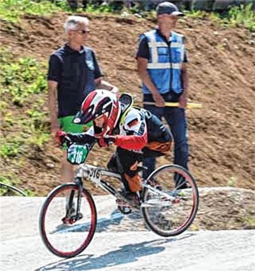 Luis Keil vom Maloja-BMX-Team wurde Zweiter der Gruppe Anfänger U11 beim Bayernligarennen.Foto Lang