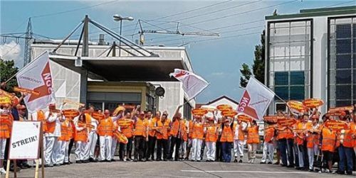 Warnstreik am Dienstag bei Alete in Weiding. Foto re