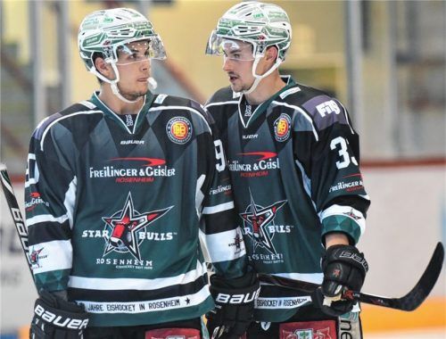 Auf Manuel Neumann (rechts) und Chase Witala wartet heute mit Linz ein schwerer und gleichzeitig attraktiver Heimspiel-Gegner. Foto  Ziegler