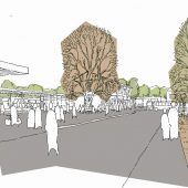 <p>Der Bahnhofsvorplatz in der perspektivischen Darstellung.Foto re</p>