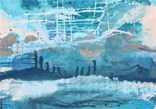 Magdalena Nothaft zeigt das Werk „Wintersee“. Foto Glossner