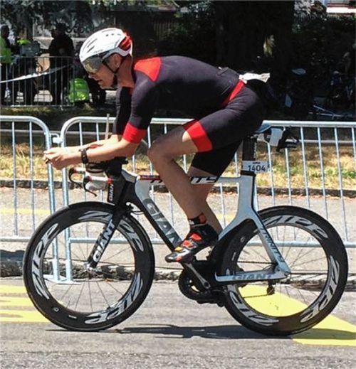 Markus Kempf auf der Radstrecke in Zürich. Foto  privat