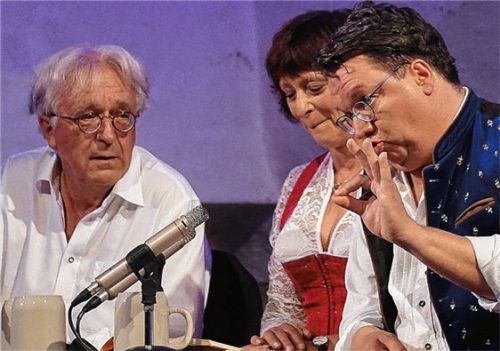Schweiß- und Lachtränen gab es mit Gert Anthoff, Conny Glogger und Helmut Schleich (von links). Foto Pillatzki