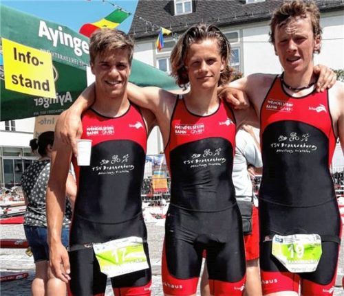 Starke Youngster: Marinus Schatt, Constantin Schäfer und Anian Huber (von links) hatten ihren Anteil am Brannenburger Bronze in der Triathlon-Landesliga.