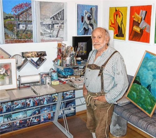 Verbindet die bildende Kunst mit Volksmusik: Hans Stuffer aus Achenmühle.Foto hö