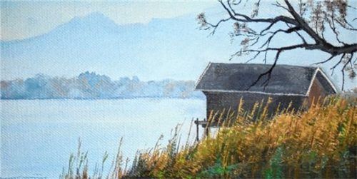 Zu den Werken des Malers gehören auch Stimmungsbilder vom Chiemsee. Foto Glossner