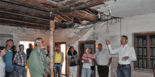 Im Innenhof des Wandingerhauses, der vermutlich mehrere Gebäude mit Licht versorgte. Fotos  hsc
