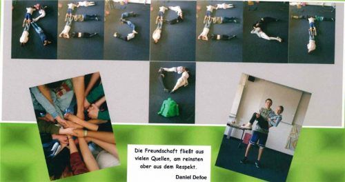 Schüler formieren das Wort „Respekt“
