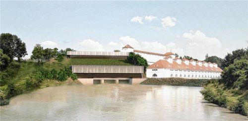 So wie auf der Bildmontage soll das Kraftwerk nach Fertigstellung der Pläne aussehen. Foto  re