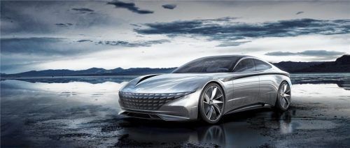 Sportlich und zugleich elegant: So stellt sich Hyundai die zukünftige Designsprache vor, wie hier am Konzeptfahrzeug „Le Fil Rouge“ zu sehen ist. Foto  Hyundai