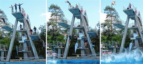 Zum Saisonabschluss: Splashdiving-Weltmeister lässt es im Waldbad nochmal spritzen
