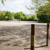 Bauwagen für Löwen-Fans am Candidplatz