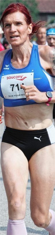 Amanda Reiter vom PTSV Rosenheim wurde bayerische Meisterin im Marathon der Frauen W50.Foto Stuffer