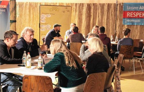 An den Tischen konnten die rund 40 Besucher mit den Kandidaten moderiert diskutieren.