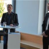 <p>Die Organisatoren Christian Poitsch (links) und Simon Hausstetter.</p>
