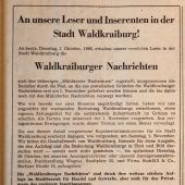 Dieersten„WaldkraiburgerNachrichten“