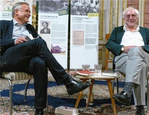 Prächtig amüsierten sie sich miteinander: Axel Hacke (links) und Günther Maria Halmer.Foto janka