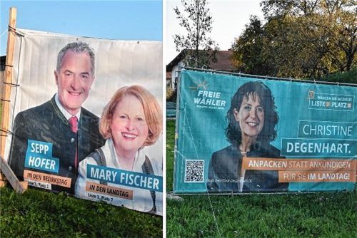 Symbolkräftiges Bild: Christine Degenhart präsentierte sich als Alleinkämpferin auf vielen Wahlplakaten, die weiteren Kandidaten präsentierten sich als Team. Foto Schlecker