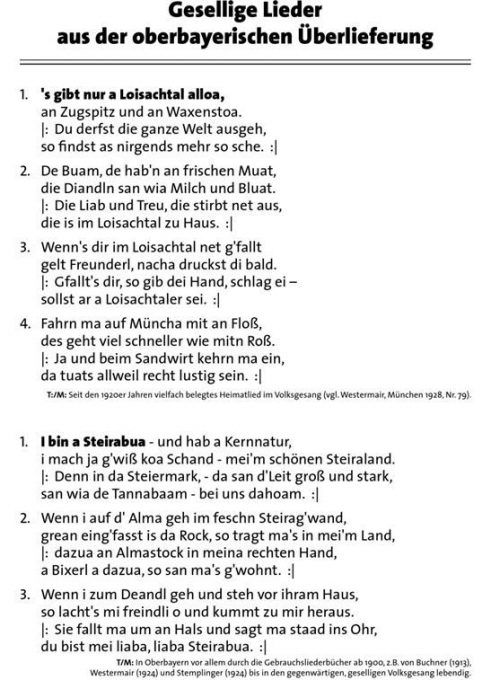 Titelseite eines Textblattes des Volksmusikarchivs für den Kirchweihmontag im Bauernhausmuseum Amerang. Foto re