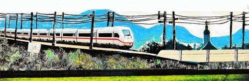 Ihre Befürchtungen zu einem möglichen Nordzulauf durch die Panger Felder hat Künstlerin Carola Eberle-Leskovar in diesem Bild zum Ausdruck gebracht.Fotos AEz