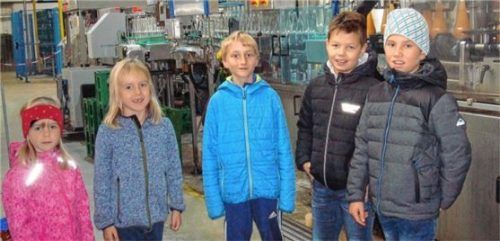 Wie aus ihren Äpfeln, die sie nun ein Jahr lang beobachtet, gehegt und umsorgt haben, Apfelsaft wird, konnten sich die Kinder des Nußdorfer Obst- und Gartenbauvereins bei der ORO in Rohrdorf ansehen.Foto Steffenhagen