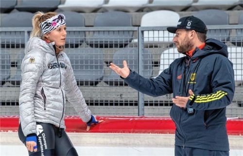 Noch knapp sechs Wochen bis zur Heim-WM: Die Inzellerin Roxanne Dufter und Trainer Danny Leger.Fotos Wukits