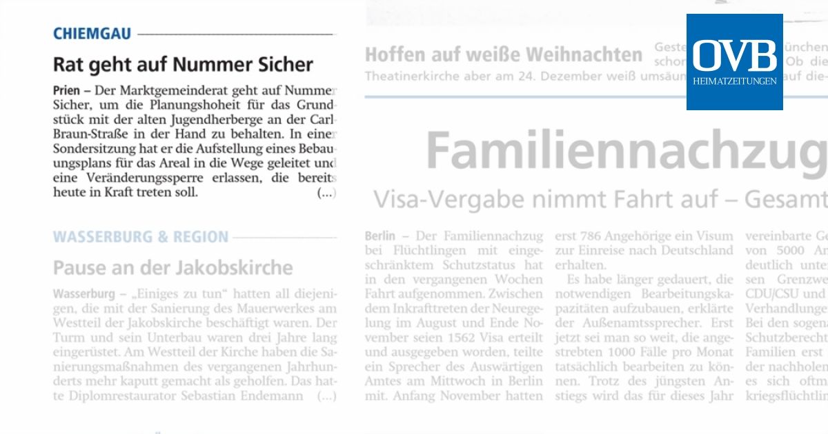 Rat geht auf Nummer Sicher OVB Heimatzeitungen