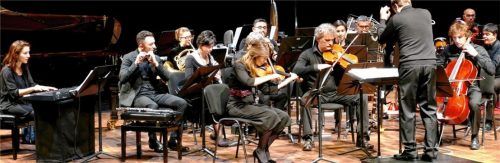 Das Ensemble Risognanze unter der Leitung von Tito Ceccherini spielte modernste Musik mit derselben Anmut und derselben Energie, mit der sie Mozart spielen würden.Foto janka