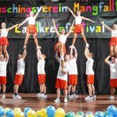 Narren brennen Feuerwerk ab