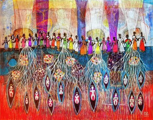 Farbenfroh und bewegt: Die „Frauen Indiens“ von Eva Dahn Rubin. Giesen