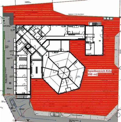 Der Plan zeigt den Grundriss der künftigen Kindertagesstätte.Foto  Stadt/Kessner