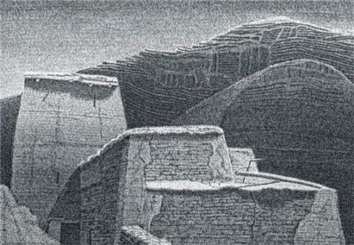 Hartmut Pfeuffer arbeitet mit dichten Schraffuren, um Hell- und Dunkelbereiche zu gestalten.