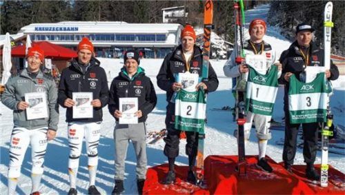 Jacob Schramm wurde deutscher Juniorenmeister U21 im Super-G. Christoph Brence (ganz links) wurde Sechster.