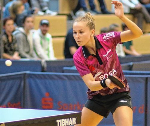 Katharina Michajlova sorgte dafür, dass die Nerven ihrer Mitspielerinnen bis zum letzten Ballwechsel angespannt blieben.Foto Erlich