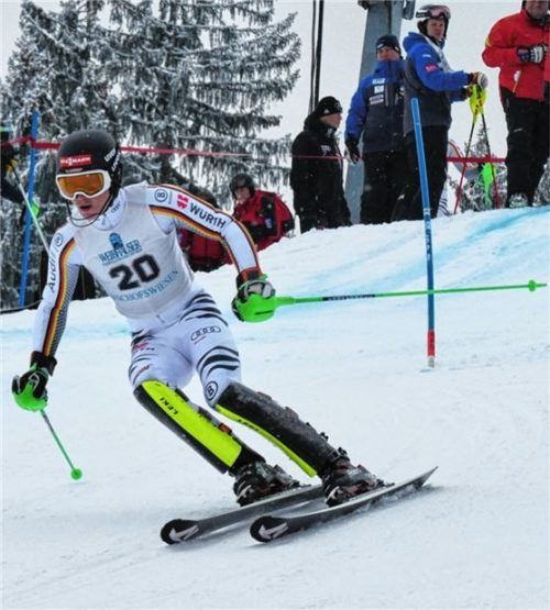 Linus Witte vom SC Bad Aibling wurde am Götschen deutscher Jugendmeister bei der alpinen Kombination in der Klasse U18. Mit einem Top-Slalomlauf konnte er sich am Ende auf Platz eins schieben.Foto Wegscheider
