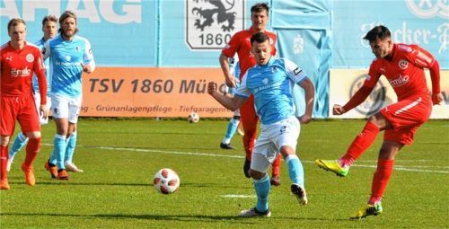 Mit diesem Schuss erzielte Danijel Majdancevic gestern den 1:1-Ausgleich.Foto Neumeier
