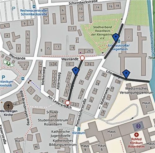 Von März an wird im Bereich Erlenaustraße/Lilienweg gebaut.