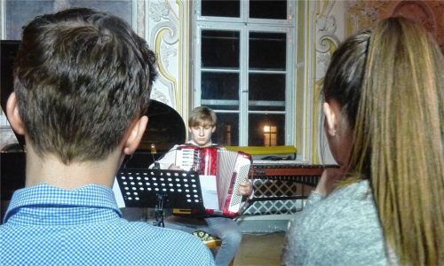 Dem Publikum im Ahnensaal wurde hochwertige Musik geboten: Dominik Lasetzky aus Unterreit spielte Akkordeon. Fotos  Gärtner
