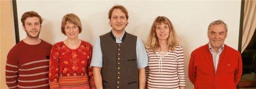 Der neu gewählte Vorstand der Garten- und Blumenfreunde Sachrang: Zweiter Kassier Florian Wiedmann, Schriftführerin Christine Danner, Zweiter Vorsitzender Michael Vordermayer, Erste Vorsitzende Ute Hacherer, Kassier Jakob Trixl. Foto reh