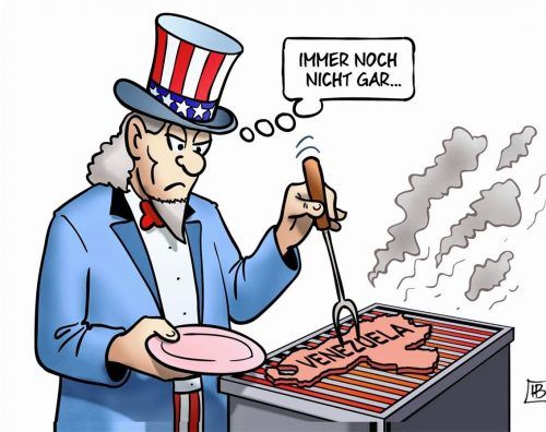 Die Beziehungen zwischen den USA und Venezuela sind seit Langem gespannt. Karikatur: Ham Bengen