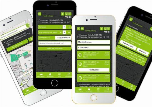 Eine eigene App ermöglicht beim österreichischen IST-Mobil die schnelle und einfache Buchung eines Taxis mit einer garantierten Abfahrt spätestens eine Stunde danach. Foto IST-Mobil