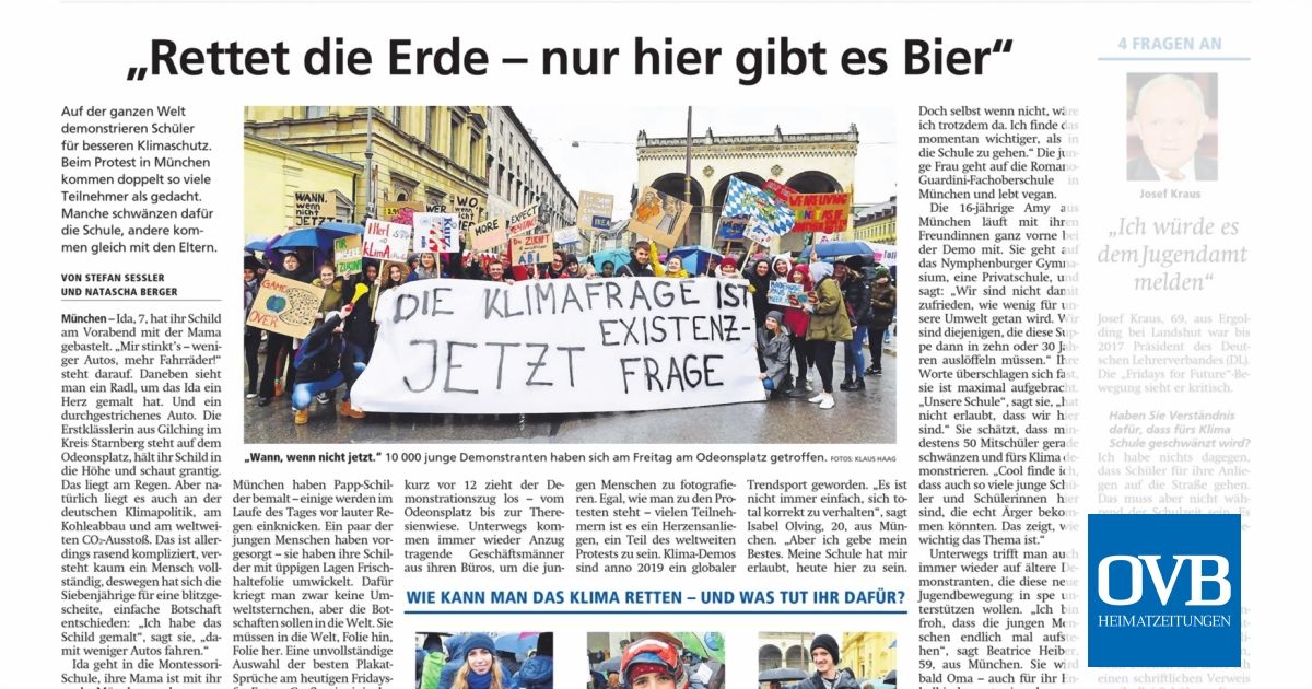 Rettet Die Erde Nur Hier Gibt Es Bier Ovb Heimatzeitungen