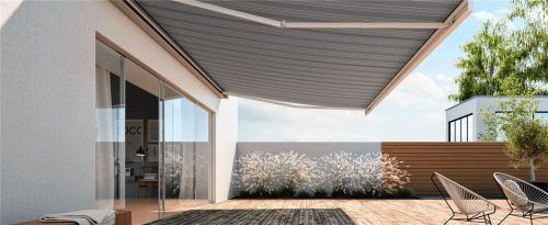 Klare geometrische Formen sorgen optisch für Ruhe. Foto djd Weinor