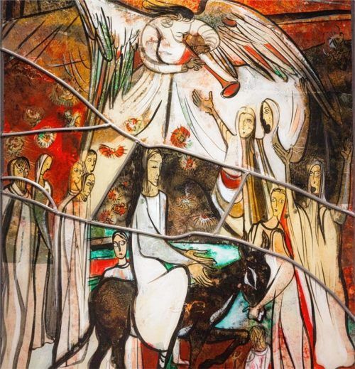 „Palmsonntag“ hinter Glas, entstanden 1952 – das Spektrum an Techniken und Motiven des Künstlers Max Wendl sind vielfältig. Fotos berger