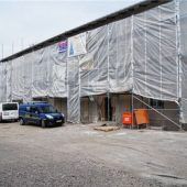 Blick ins Innere der Bahnhof-Baustelle